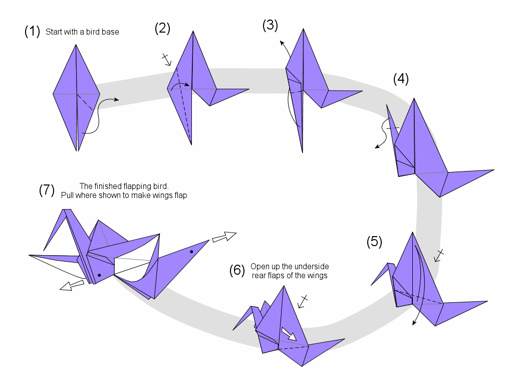 Оригами из бумаги журавль пошаговая инструкция с фото
