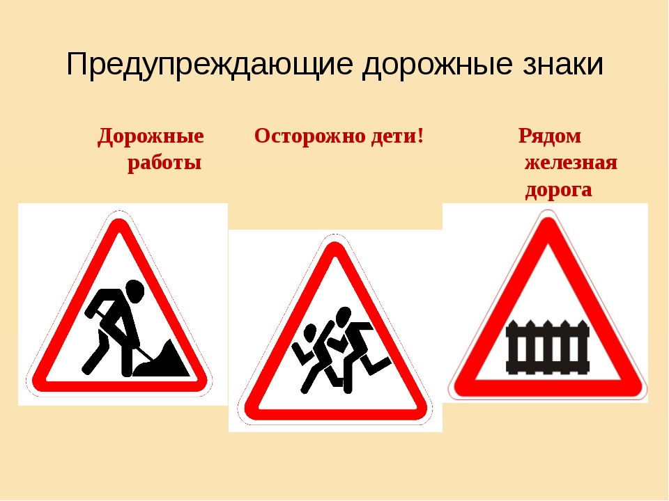 Предупреждающие знаки пдд для детей в картинках распечатать бесплатно