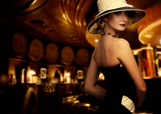 sophisticated woman wearing a hat