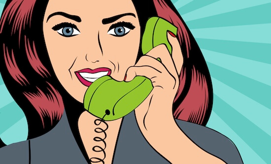 woman on the phone cartoon