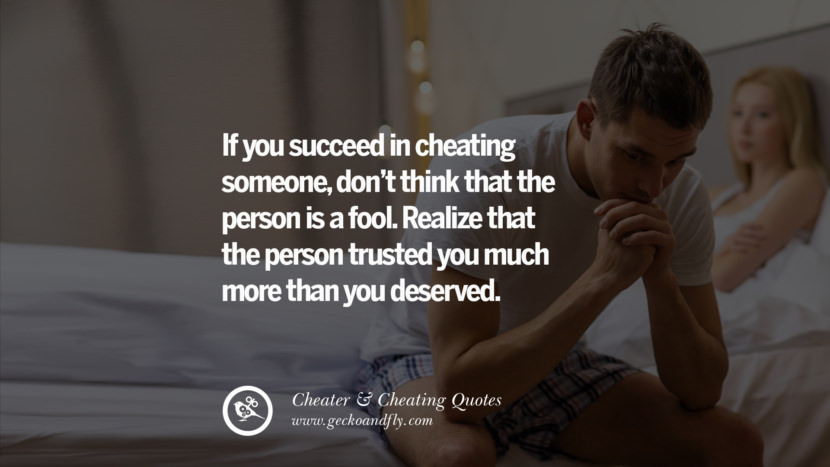 If you succeed in cheating someone, don