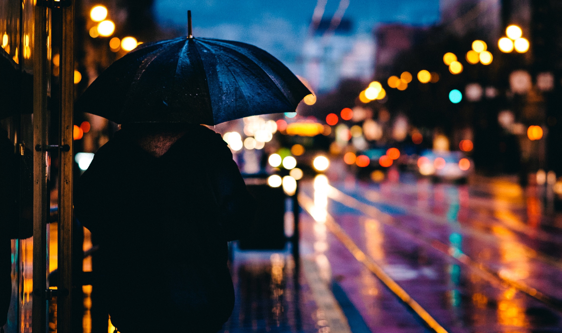 woman in rain