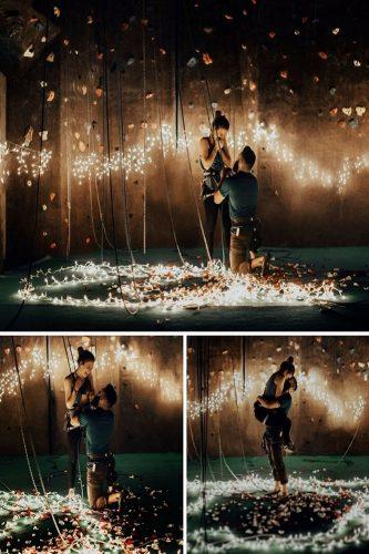 romantic marriage proposal with stunning lighting